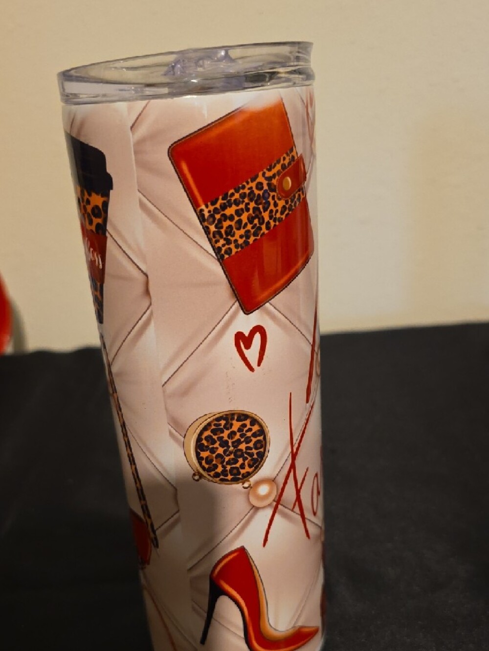 Fashion Leopard Print Tall Tumbler - Blush & Gold Set - Picture 7 of 12